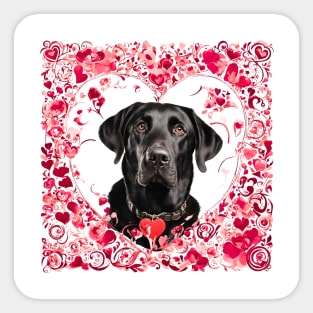 Labrador Retriever Be Mine Valentine Sticker